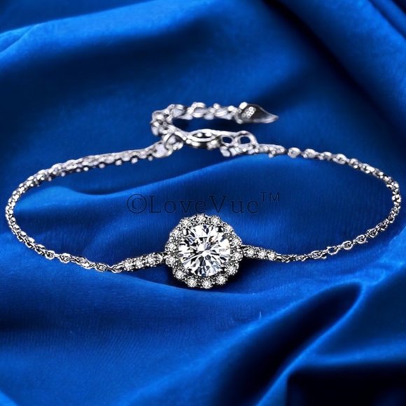 Certified 1ct. t.w. Diamond Halo Brilliant Cut Bracelet - Picture 1 of 16